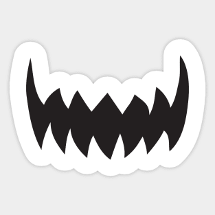 scary teeth face mask Sticker